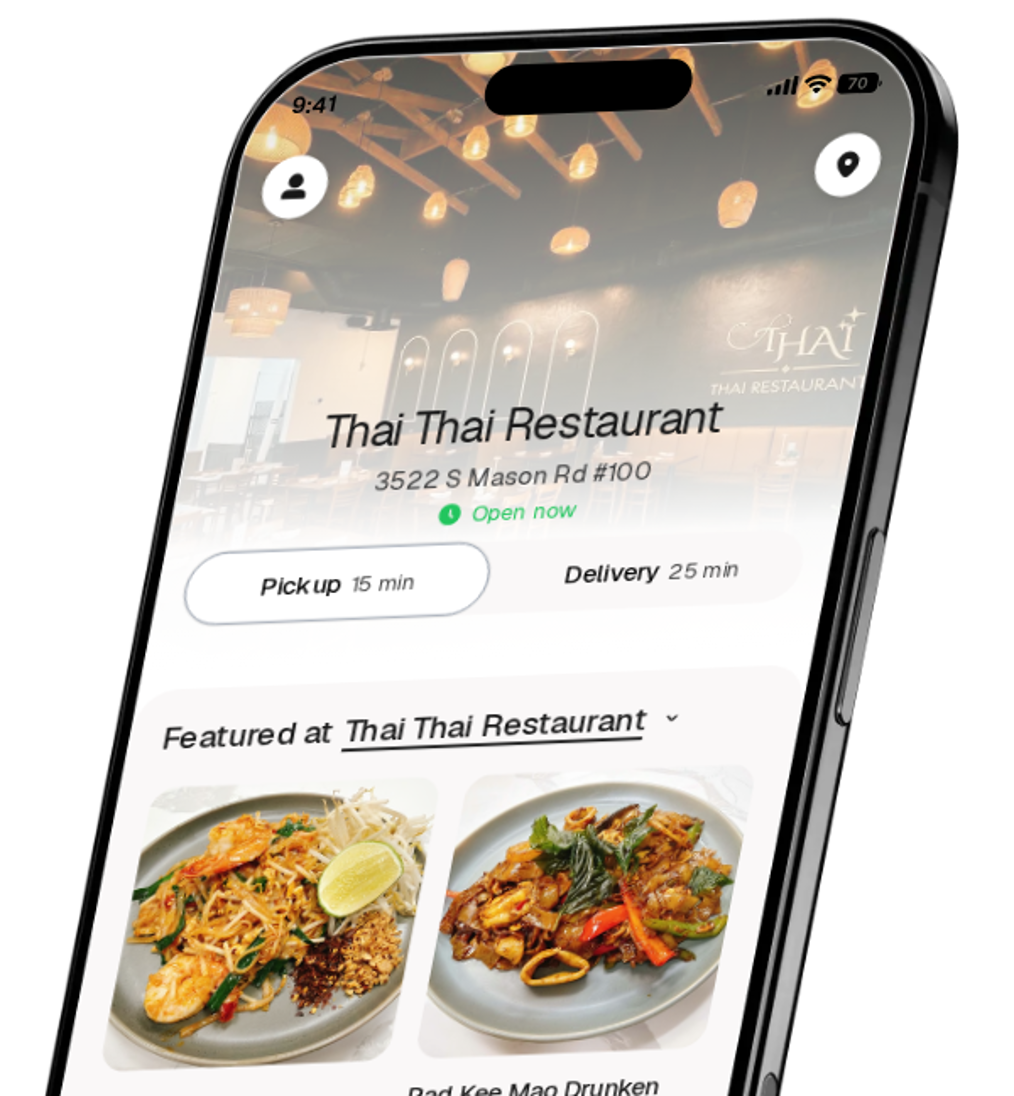 Thai Thai Restaurant app preview